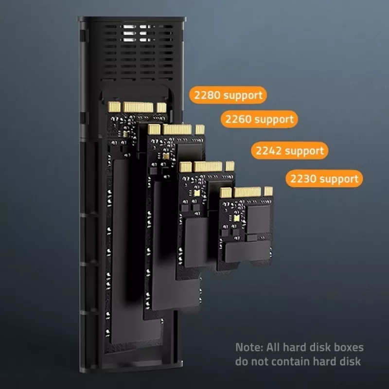 Carcasa | caja NV2271 para disco M.2 SSD | SATA | NVMe | USB-C | 2TB