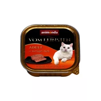 Comida húmeda para gatos animonda ANIMONDA Vom Feinsten 100 g tarrina — ternera/aves, para gatos adultos, fácil de abrir