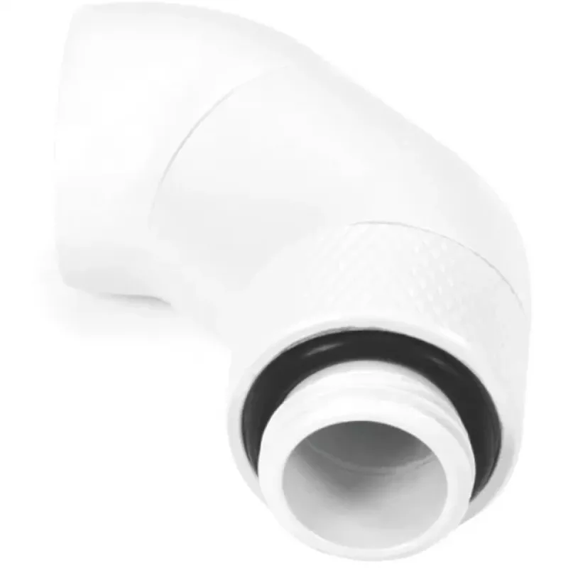 Alphacool Eiszapfen adaptador giratorio doble a 45°, G1/4 macho a G1/4 hembra, blanco