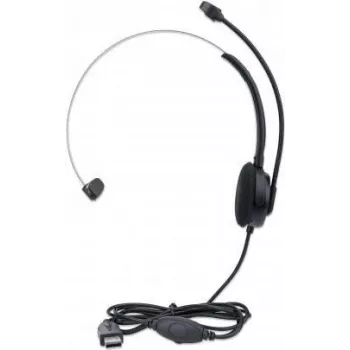 Manhattan Auricular mono on-ear (USB), varilla de micrófono (acolchada), embalaje caja de venta, diadema ajustable, control de volumen en línea, almohadillas, USB-A para sonido y micrófono, cable 1,5 m, tres años de garantía