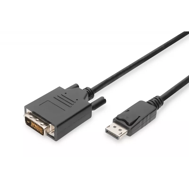Digitus - Cable DisplayPort - DisplayPort (M) - DVI-D (M) - 5,0 m (DisplayPort 1.2) - moldeado, tornillos cautivos - Negro (AK-340301-050-S)