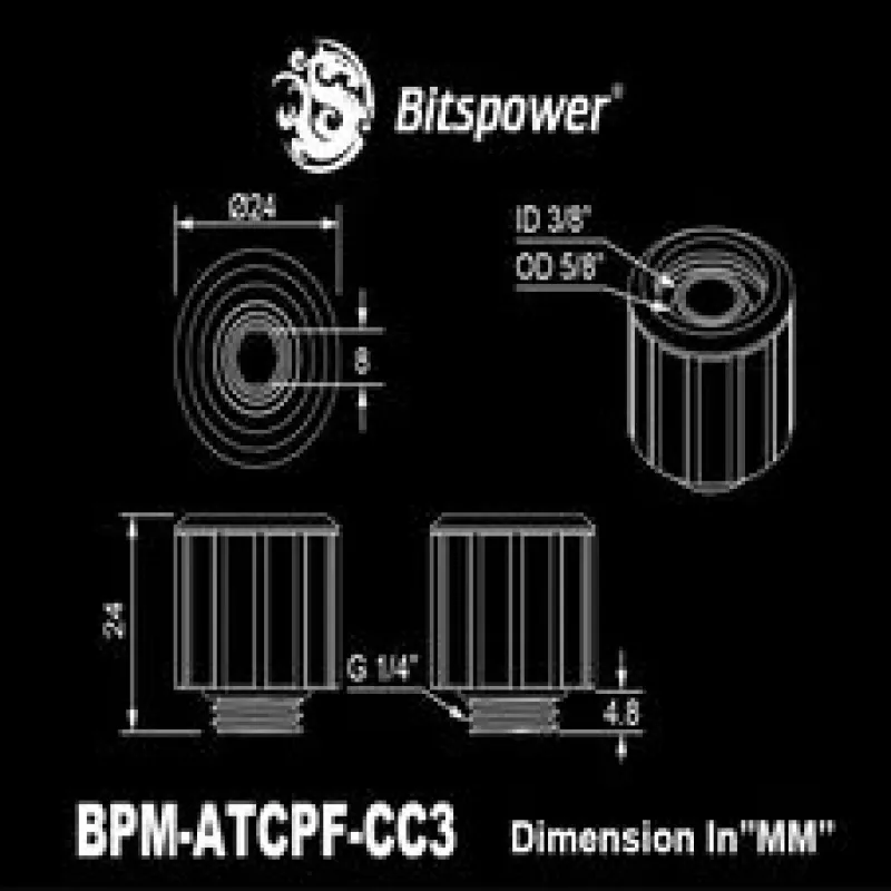 BitsPower racor recto G1/4