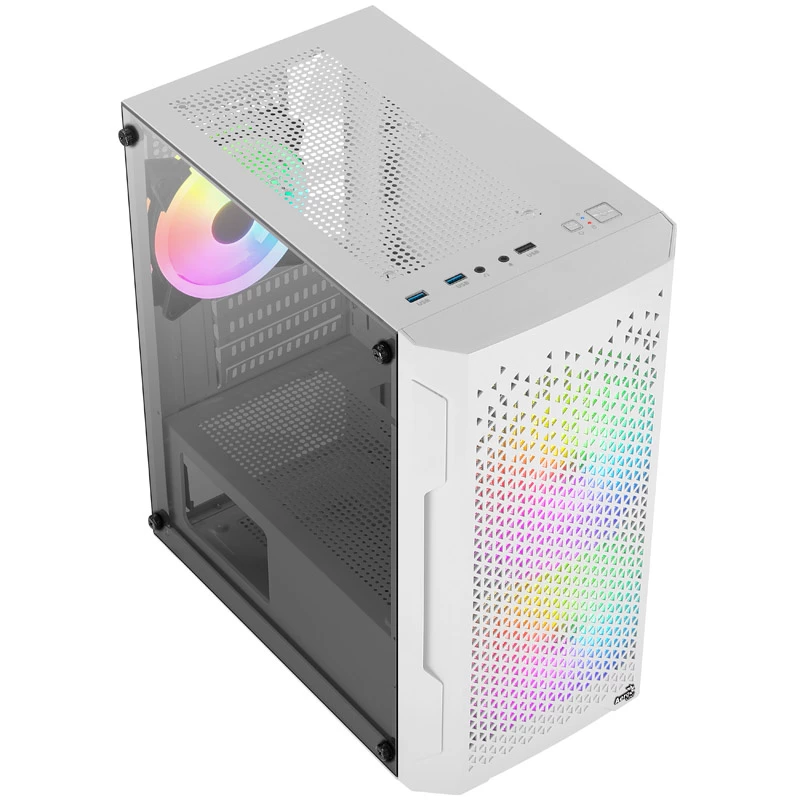 CAJA ATX AEROCOOL TRINITY MINI FRGB MICRO MINI TOWER CON PANEL DE CRISTAL (BLANCO)