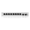 Switch gestionado L2 Gigabit Zyxel GS1200-10v3 — 8x Gigabit (10/100/1000), 20 Gbps, MAC 4000, sobremesa, gris