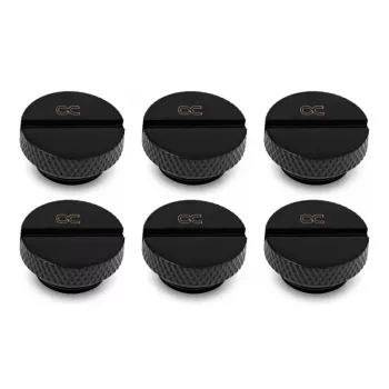 Alphacool Eiszapfen tornillos de cierre G1/4 (tapones), negros, pack de 6