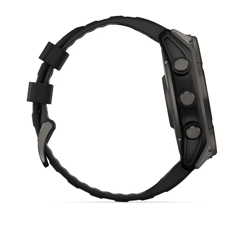 Garmin fenix 8 Solar Sapphire reloj inteligente 51 mm, 1,4" AMOLED 280 x 280 pantalla táctil, GPS, Wi-Fi, titanio, correa de silicona negra