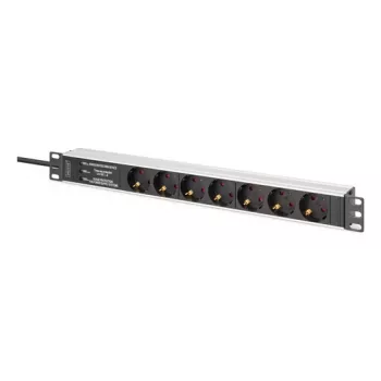 Regleta PDU Digitus DN-95441 7 salidas AC 1U Negro Plata