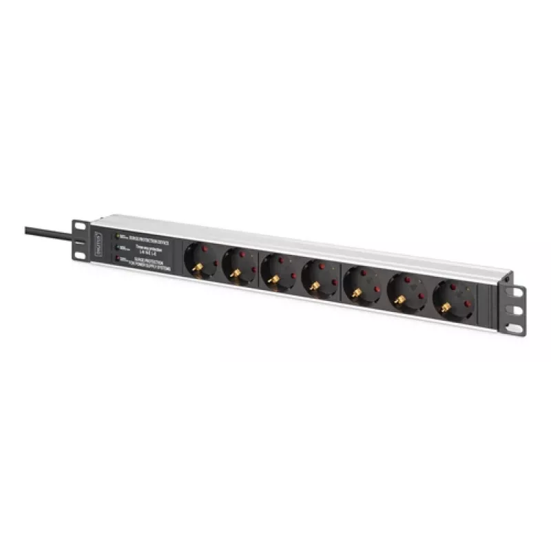 Regleta PDU Digitus DN-95441 7 salidas AC 1U Negro Plata