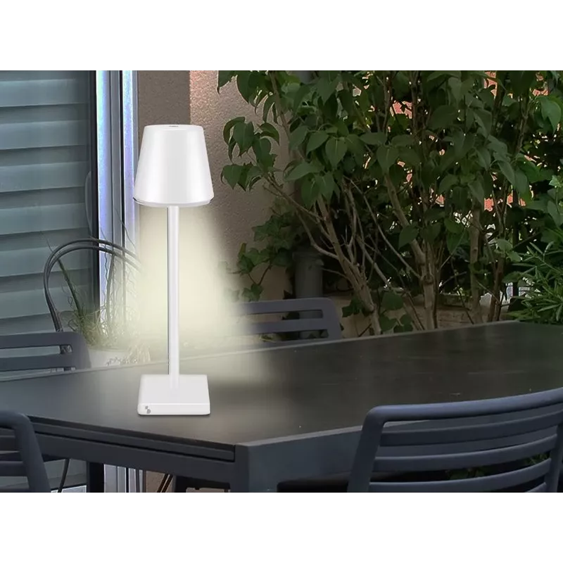 Lámpara de mesa recargable Beper P201UTP102, interruptor táctil, 2 W