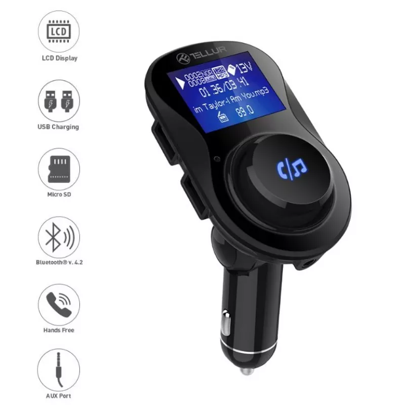 Tellur FMT-B3 transmisor FM, negro