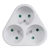 Adaptador de viaje tipo E (FR) a tipo F blanco Maclean MCE214