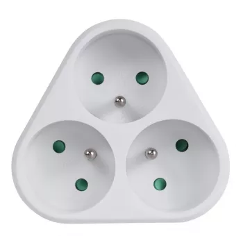 Adaptador de viaje Type E (FR) a Type F blanco Maclean MCE214