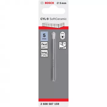 Broca Bosch CYL-9, 5 mm de diámetro, 70 mm de longitud, unidad