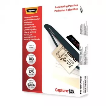 Funda de laminar para tarjetas Fellowes Glossy 125 micras - 75x105mm