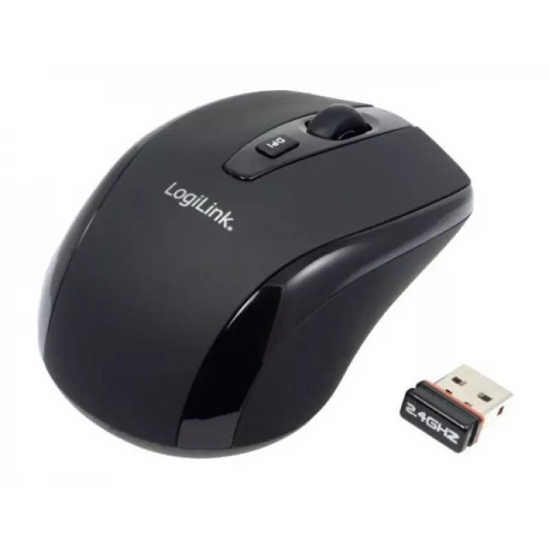 LogiLink Ratón óptico inalámbrico 2,4 GHz Mini - Ratón - óptico - 3 botones - inalámbrico - 2,4 GHz - receptor inalámbrico (USB) - Negro (ID0031)