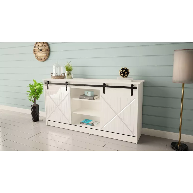 Cómoda 160x80x35 GRANERO blanco/blanco brillante
