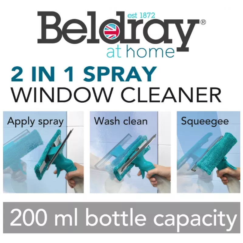 Limpiacristales 2 en 1 con pulverizador Beldray LA024275TQEU7 – herramienta de pulverización y limpieza
