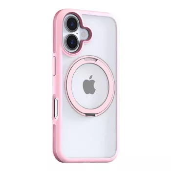 Funda protectora Torras Ostand R Fusion para iPhone 16 – rosa, delgada, ligera, protección contra arañazos y golpes leves