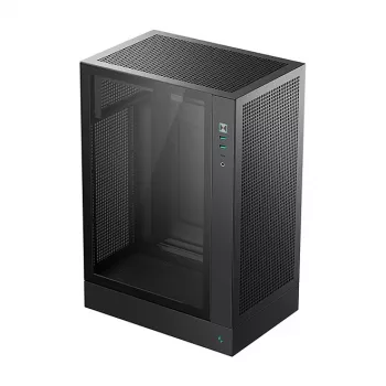 Caja de PC DeepCool CH170 PLUS Torre Negra – micro-ATX/mini-ITX, cristal templado, USB-C, fuente de alimentación arriba