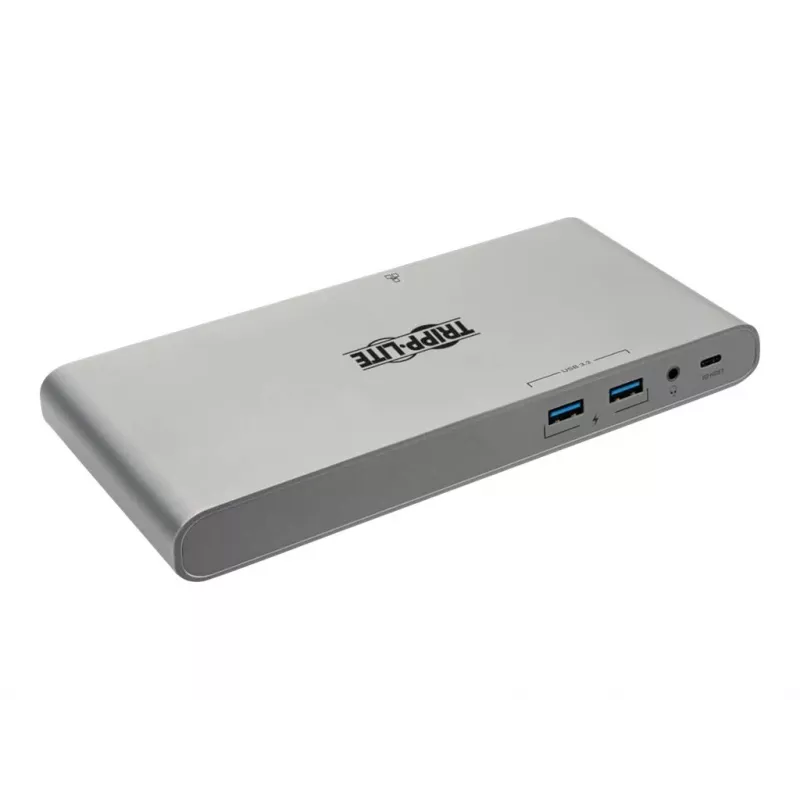 Eaton Tripp Lite Dock USB-C, Triple Display - 4K HDMI/DisplayPort, VGA, USB 3.2 Gen 1, Hub USB-A/USB-C, GbE, carga PD 100W, cables de alimentación internacionales - Estación de acoplamiento - USB-C