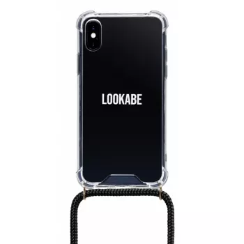 Funda con collar para teléfono Lookabe para iPhone X/XS, oro/negro