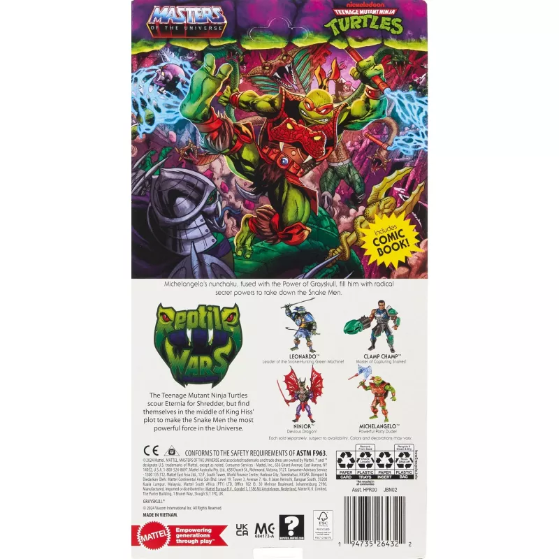 Figura de acción MATTEL Michelangelo — MOTU Origins TOG Core