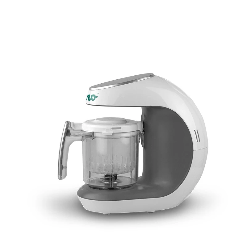 Robot de cocina para bebés neno Cibo 300 W, bol 0,3 L, cocción al vapor y triturado, calentamiento, gris/blanco