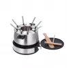 Severin FO 2471 combinación de fondue y crepes, negro/acero inoxidable