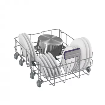 Lavavajillas independiente BEKO BDFS26120WQ, clase de eficiencia energética E, ancho 45 cm, 6 programas, motor inverter, tercer cajón, blanco