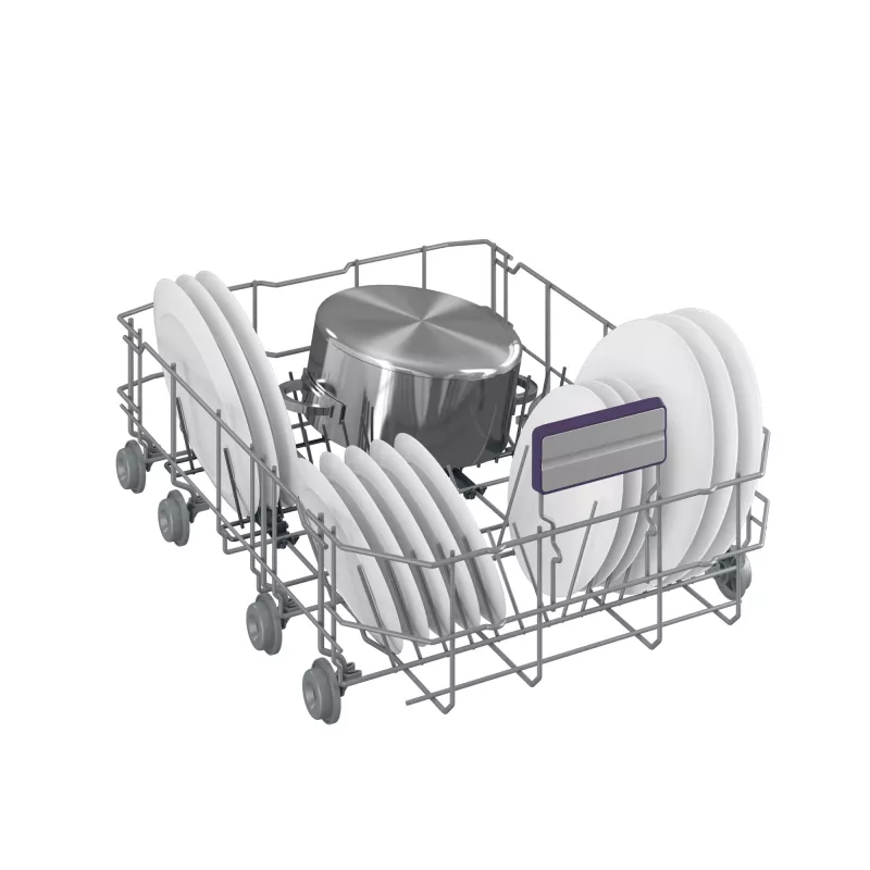 Lavavajillas independiente BEKO BDFS26120WQ, clase de eficiencia energética E, ancho 45 cm, 6 programas, motor inverter, tercer cajón, blanco