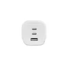 Fuente de alimentación Dicota - compacta, GaN - 65 vatios - 5 A - PD 3.0 - 3 puertos de salida (2 x USB-C, USB)