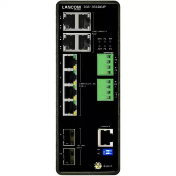 Switch gestionado LANCOM IGS-3510XUP Layer 3, 8 puertos 2.5G RJ-45, soporte 10G, PoE, conmutación 68 Gbit/s