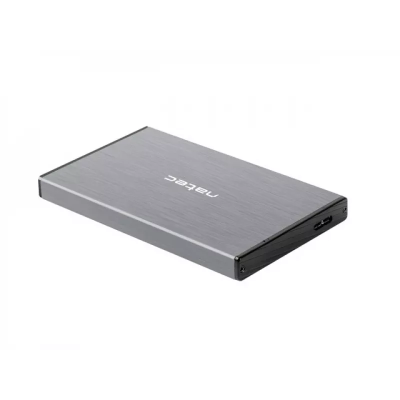Caja externa HDD/SSD NATEC Rhino GO — 2,5 pulgadas SATA, 9,5 mm, USB 3.0, aluminio, gris, hasta 4 TB