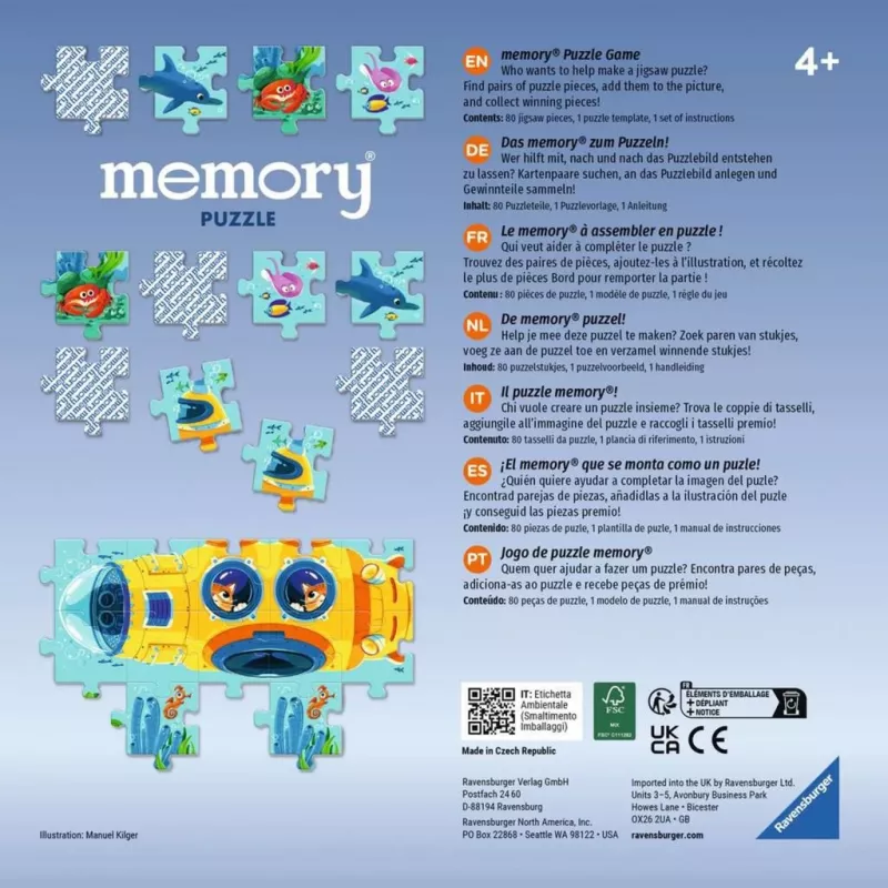 memory Puzzle Unterwasserwelt, juego de mesa