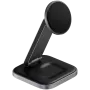 SATECHI estación de carga inalámbrica Qi2 plegable 3 en 1 (gris espacial) con conectores tipo A, C, G