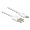 Cable USB de datos y carga DeLOCK 83000 para iPhone iPad iPod blanco 1 m