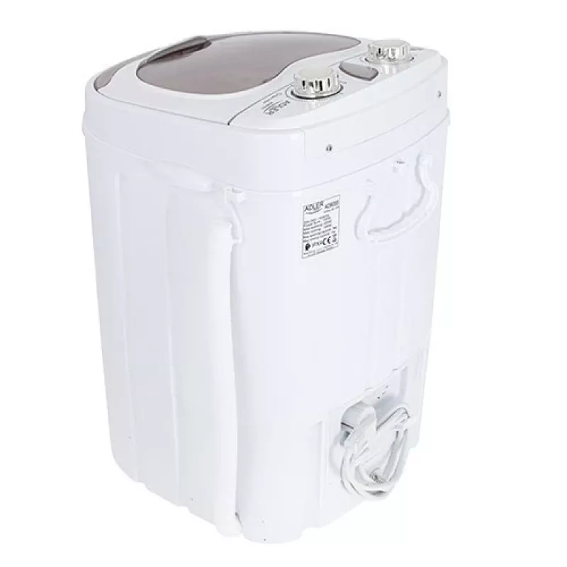 Lavadora de carga superior Adler AD 8055, portátil, 3 kg de capacidad, crema, mando giratorio, 150 W