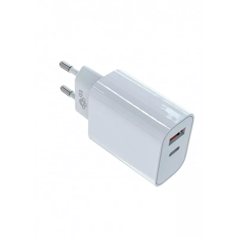 Cargador universal 2x3A USB C + USB A Power Delivery blanco