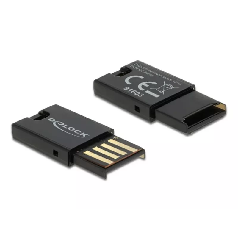 Lector de tarjetas DeLOCK USB 2.0 negro Micro SD MicroSDHC MicroSDXC 480 Mbit/s