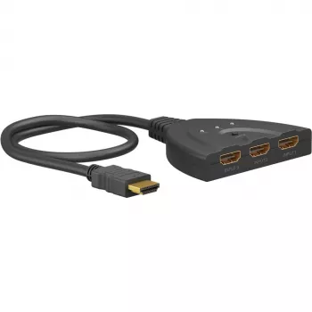 Goobay | Conmutador HDMI 3 a 1 (4K @ 30 Hz) | 58487 | negro | conector hembra HDMI | 3 conector hembra HDMI | 0,58 m