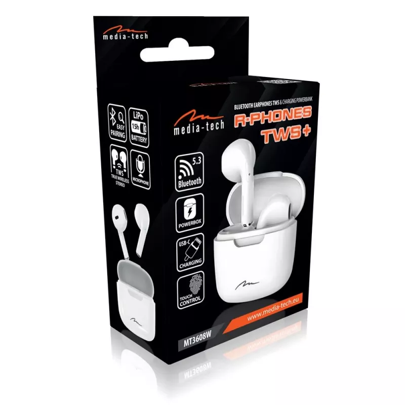 Auriculares Media-Tech MT3608W R-Phones TWS+ blancos