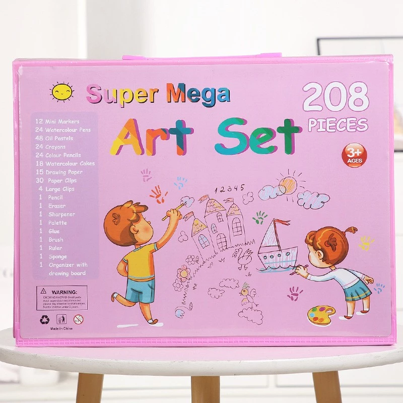 Set de arte Extralink 208 piezas — set de pintura con pinceles, colores, rotuladores
