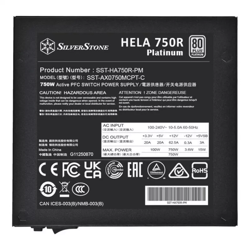 Fuente de alimentación SilverStone HELA 750R 750 Watt