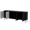 Cómoda cama meble Cama 4D CORTINA — 2000×400×810 mm, negro, aglomerado