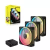 CORSAIR iCUE LINK LX120-R RGB ventiladores de caja de 120 mm, aspas invertidas, PWM, pack de 3 (3 uds.), negros