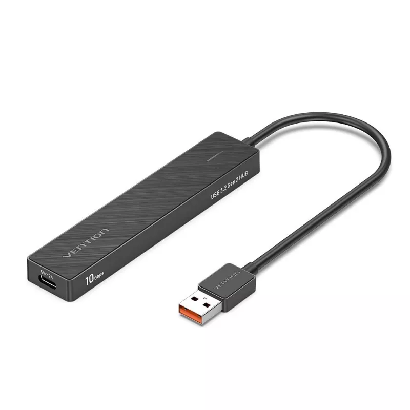 Hub multipuerto 5 en 1 USB 3.2 Gen 2 Vention CHOBB — 5 puertos (4× USB 3.2 Gen 2 Type-A, 1× USB 3.2 Gen 1 Type-A), 0,15 m, ABS, negro
