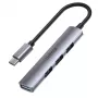Hub USB-C Unitek H1208B — 1x USB-A 5 Gbit/s, 3x USB-A 2.0, host USB-C, carcasa de aluminio, cable de 0,20 m