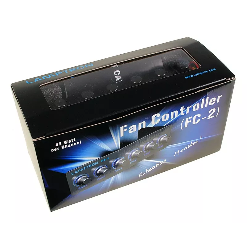 Controlador de ventiladores Lamptron FC2 4 canales 30 W (PWM/regulación por voltaje para ventiladores de PC)