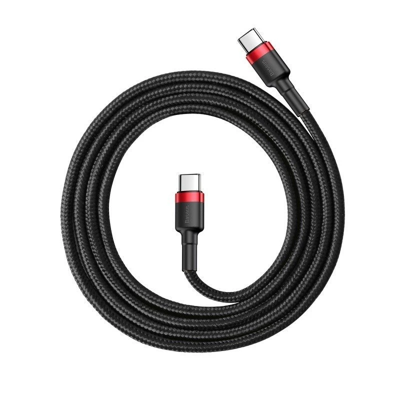 Cable USB-C a USB-C Baseus CATKLF-G91 1 m, conector macho USB-C, 0,48 Gbit/s, negro