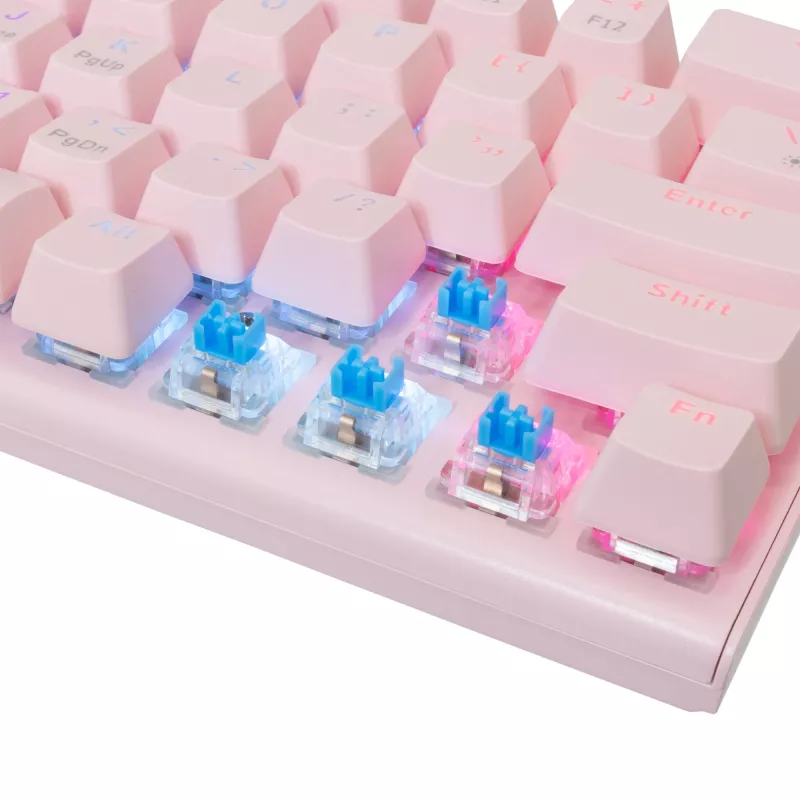 Teclado mecánico gaming White Shark Wakizashi GK-002421V2 rosa US-Blue-Layout